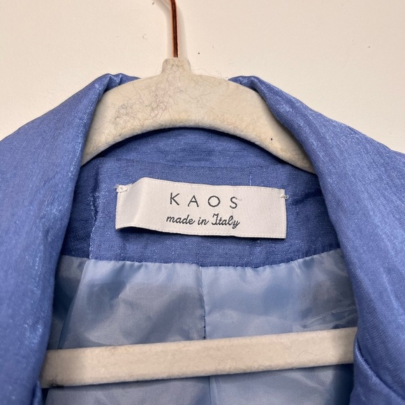 KAOS Made In Italy Women's Shiny Blue Blazer Jacket EU Size 40 US 4/6 - Picture 5 of 6